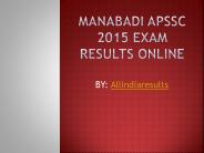 Manabadi APSSC 2015 Exam Results Online