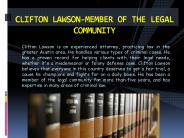 Clifton Lawson: Member of The Legal Community