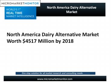 North America Dairy Alternative Market