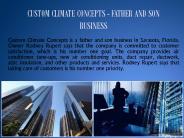 CUSTOM CLIMATE CONCEPTS - FATHER AND SON BUSINESS