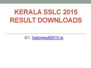 Kerala SSLC 2015 Result Downloads