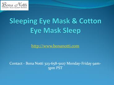Sleeping Eye Mask & Cotton Eye Mask Sleep