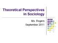 Theoretical Perspectives in Sociology PowerPoint PPT Presentation