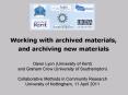 Working with archived materials, and archiving new materials PowerPoint PPT Presentation