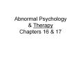 Abnormal%20Psychology%20 PowerPoint PPT Presentation