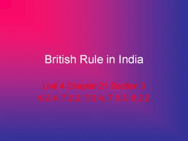 British Rule in India