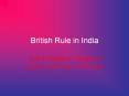 British Rule in India PowerPoint PPT Presentation