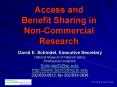 Access and Benefit Sharing in Non-Commercial Research PowerPoint PPT Presentation