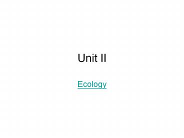 Ecology