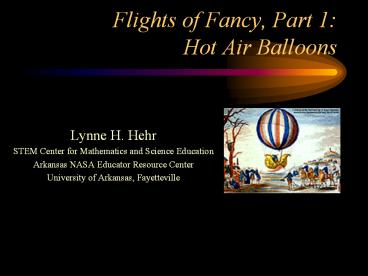 Flights of Fancy, Part 1: Hot Air Balloons