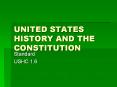 UNITED STATES HISTORY AND THE CONSTITUTION PowerPoint PPT Presentation