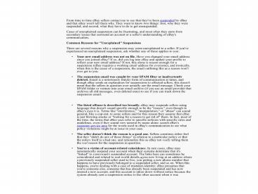 Understanding Unexplained eBay Suspensions and eBay Suspended Accounts