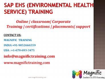 sap ehs online training in kolkata