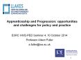 Apprenticeship and Progression: opportunities and challenges for policy and practice PowerPoint PPT Presentation