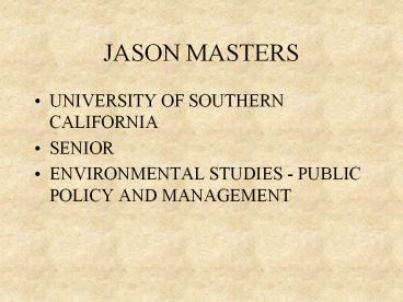 JASON MASTERS