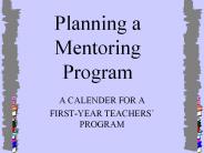 Planning a Mentoring Program
