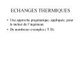 ECHANGES%20THERMIQUES PowerPoint PPT Presentation