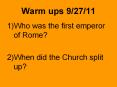 Warm ups 9/27/11 PowerPoint PPT Presentation