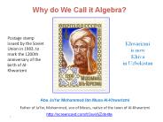 Why do We Call it Algebra?