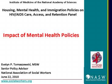 Impact of Mental Health Policies