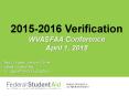 2015-2016 Verification WVASFAA Conference April 1, 2015 PowerPoint PPT Presentation