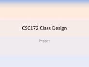 CSC172 Class Design