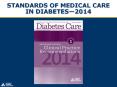 Standards of Medical Care in Diabetes PowerPoint PPT Presentation