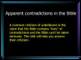 Apparent contradictions in the Bible PowerPoint PPT Presentation