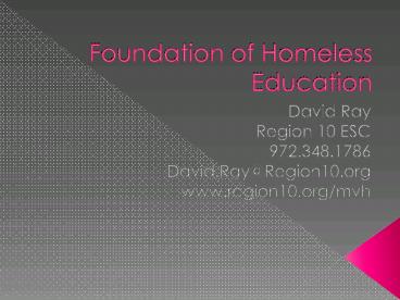 Foundation of Homeless Education