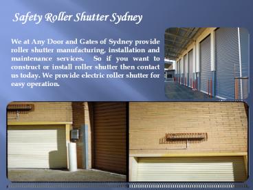 Safety Roller Shutter Sydney
