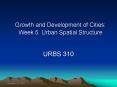 Growth and Development of Cities: Week 5. Urban Spatial Structure PowerPoint PPT Presentation