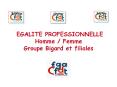 EGALITE PROFESSIONNELLE Homme / Femme Groupe Bigard et filiales PowerPoint PPT Presentation