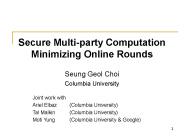 Secure Multi-party Computation Minimizing Online Rounds