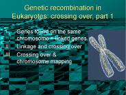 Genetic recombination in Eukaryotes: crossing over, part 1