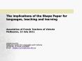 The implications of the Shape Paper for PowerPoint PPT Presentation