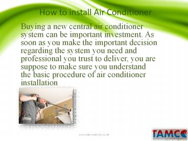 Air condition installation steps