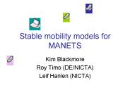 Stable mobility models for MANETS