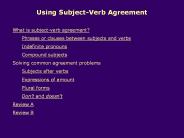 Using Subject-Verb Agreement