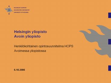 Helsingin yliopisto Avoin yliopisto