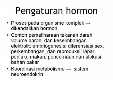 Pengaturan hormon