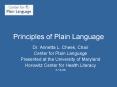 Principles of Plain Language PowerPoint PPT Presentation