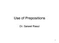 Use of Prepositions PowerPoint PPT Presentation