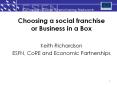 Choosing a social franchise or Business in a Box PowerPoint PPT Presentation