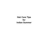 Hair Care Tips for Indian Summer