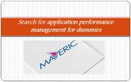 Search for application performance management for dummies
