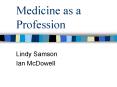 Medicine as a Profession PowerPoint PPT Presentation