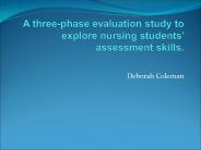A three-phase evaluation study to explore nursing students