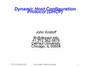 Dynamic Host Configuration Protocol (DHCP)