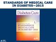 STANDARDS OF MEDICAL CARE IN DIABETES PowerPoint PPT Presentation