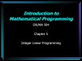 Introduction to Mathematical Programming PowerPoint PPT Presentation
